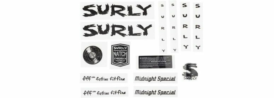 Accessories * | Exclusive Surly Midnight Special Frame Decal Set Black, With Record