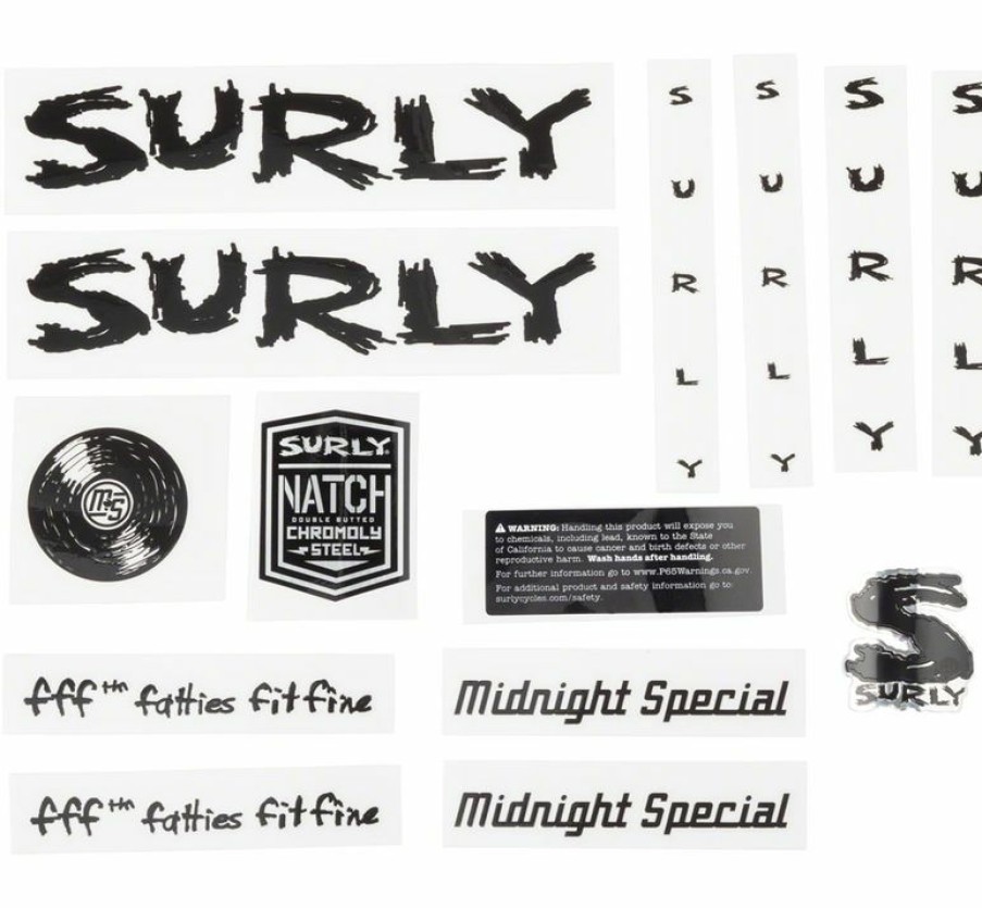 Accessories * | Exclusive Surly Midnight Special Frame Decal Set Black, With Record