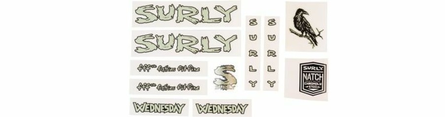 Accessories * | Exclusive Surly Wednesday Frame Decal Set Light Metallic Winter Green