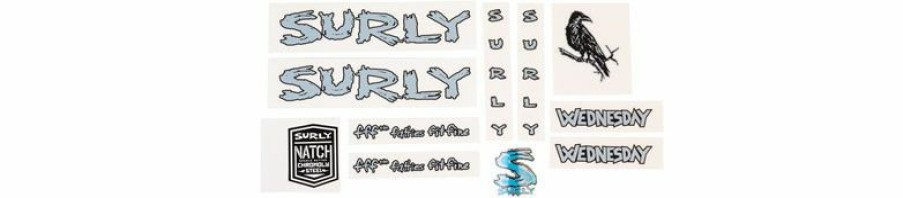 Accessories * | Discount Surly Wednesday Decal Set Light Blue