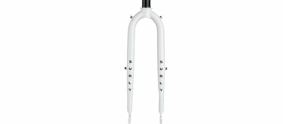 Parts * | Closeout Sale Surly Preamble 700C Fork, 9X100Mm, Qr, 1-1/8 Straight Steerer, Steel, Thorfrost White