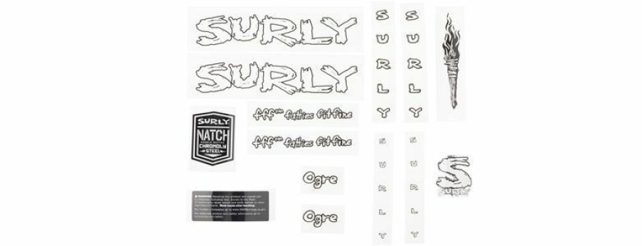 Accessories * | Fire Sale Surly Ogre Frame Decal Set White, With Torch