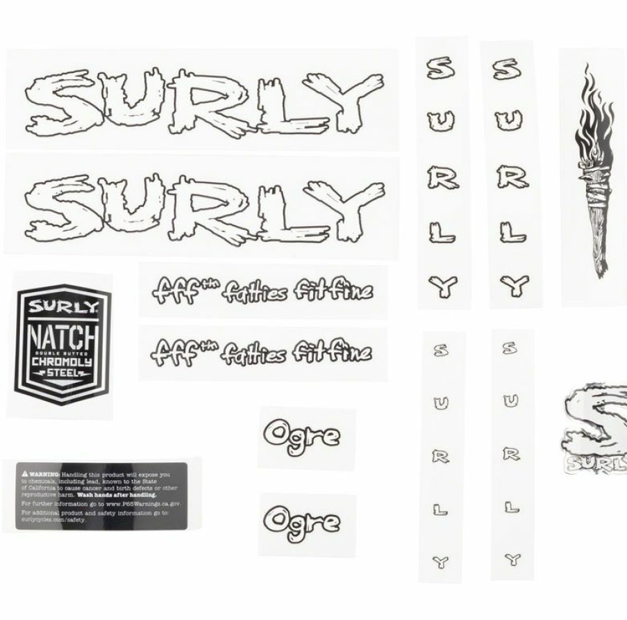 Accessories * | Fire Sale Surly Ogre Frame Decal Set White, With Torch