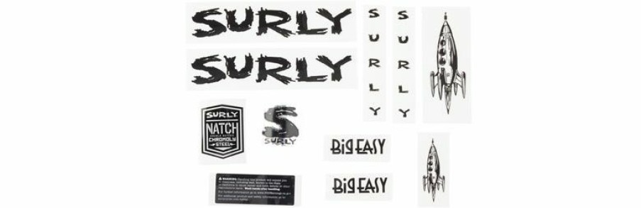 Accessories * | Lower Prices Surly Big Easy Frame Decal Set Black, With Rocket