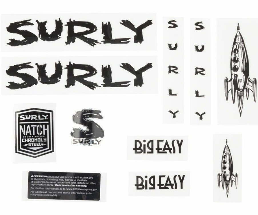 Accessories * | Lower Prices Surly Big Easy Frame Decal Set Black, With Rocket