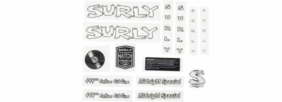 Accessories * | Best Quality Surly Midnight Special Frame Decal Set White, With Record