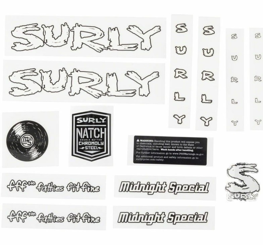 Accessories * | Best Quality Surly Midnight Special Frame Decal Set White, With Record