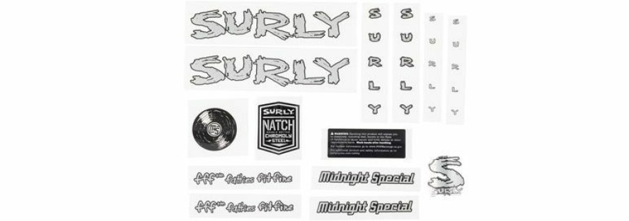 Accessories * | Excellent Quality Surly Midnight Special Frame Decal Set Silver