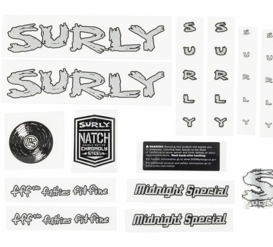 Accessories * | Excellent Quality Surly Midnight Special Frame Decal Set Silver