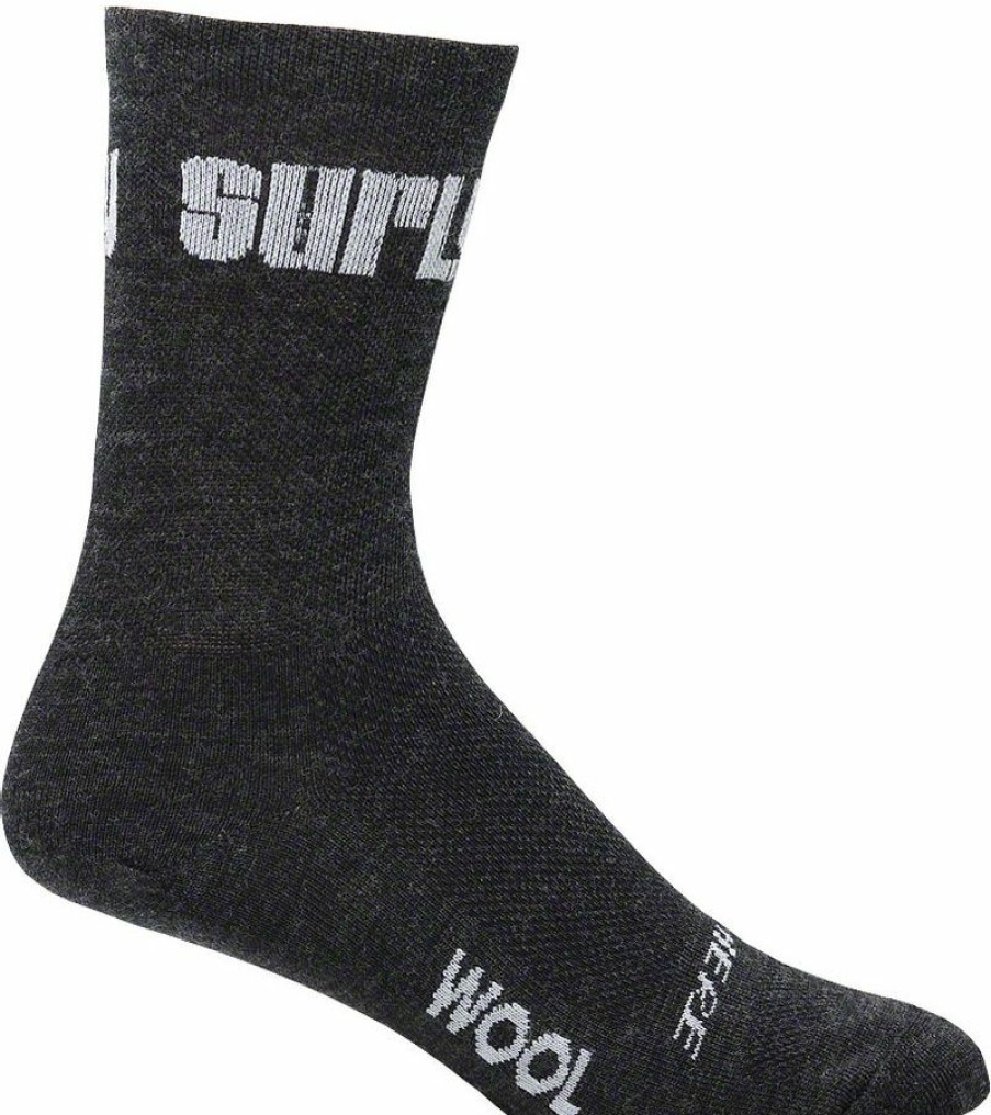 Apparel * | Discounts Surly Logo Wool Socks 5 Inch, Black, Small