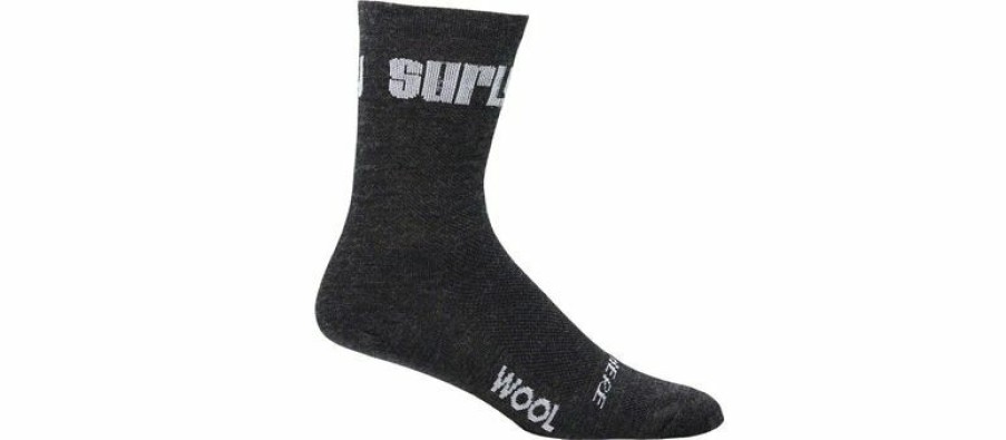 Apparel * | Discounts Surly Logo Wool Socks 5 Inch, Black, Small