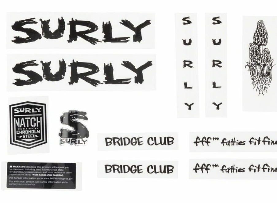 Accessories * | Gift Selection Surly Bridge Club Frame Decal Set Black