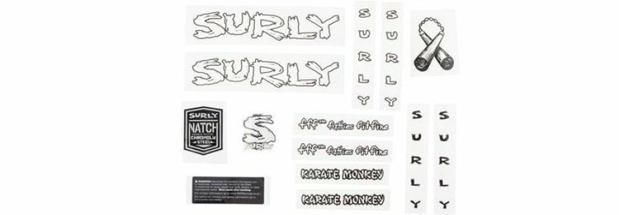 Accessories * | Best Quality Surly Karate Monkey Frame Decal Set White