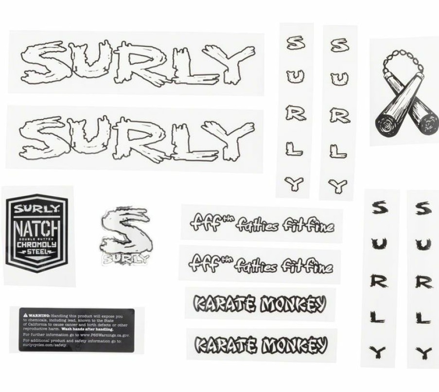 Accessories * | Best Quality Surly Karate Monkey Frame Decal Set White