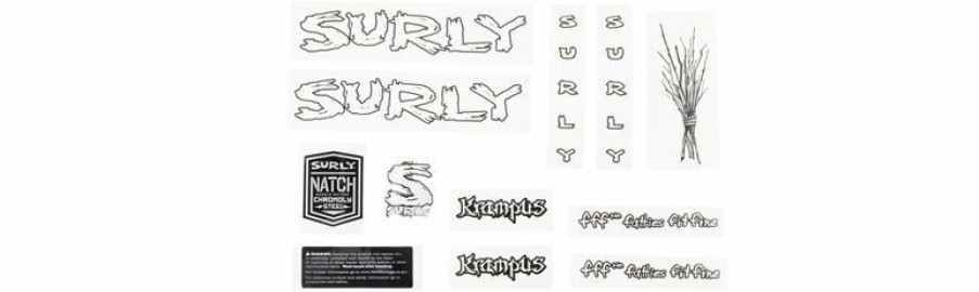 Accessories * | Cheap Online Surly Krampus Frame Decal Set White, With Sticks