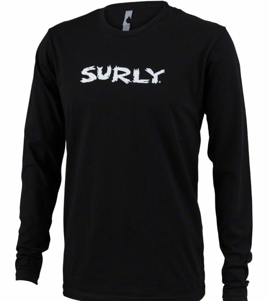 Apparel * | Exclusive Surly Logo Long Sleeve T-Shirt: Black/White Xl