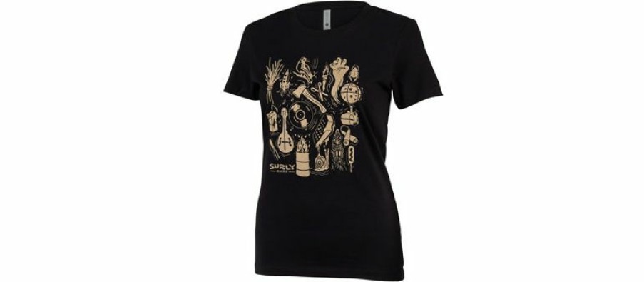 Apparel * | Hot Sell Surly Stamp Collection Women'S T-Shirt Black, Medium