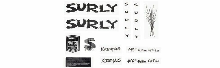 Accessories * | Discounts Surly Krampus Frame Decal Set Black, With Sticks