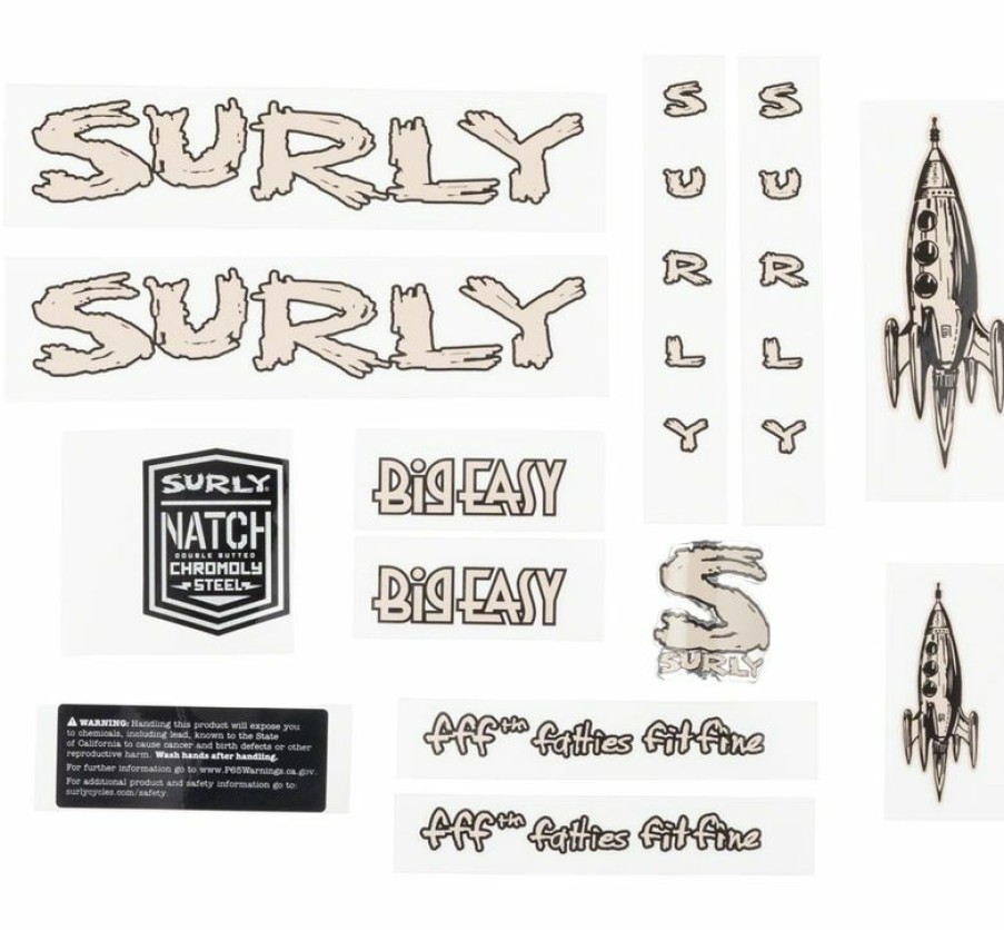 Accessories * | Cheap Online Surly Big Easy Frame Decal Set Tan