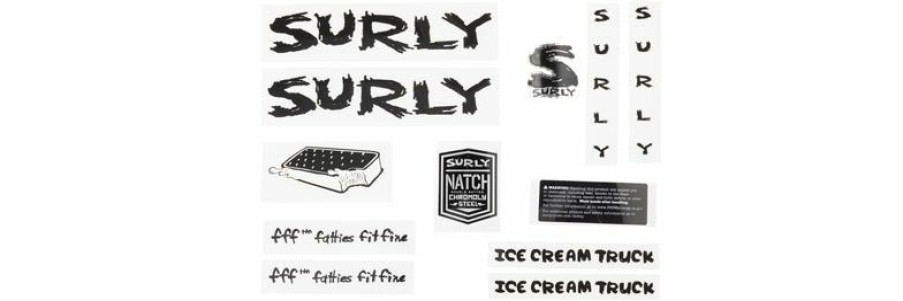 Accessories * | Closeout Sale Surly Ice Cream Truck Frame Decal Set Black