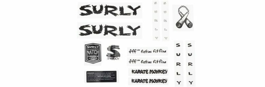 Accessories * | Closeout Sale Surly Karate Monkey Frame Decal Set Black