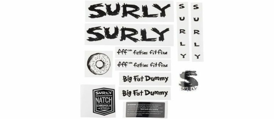 Accessories * | Closeout Sale Surly Big Fat Dummy Frame Decal Set Black