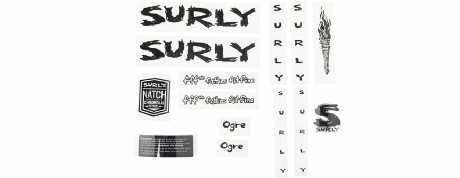 Accessories * | Gift Selection Surly Ogre Frame Decal Set Black, With Torch