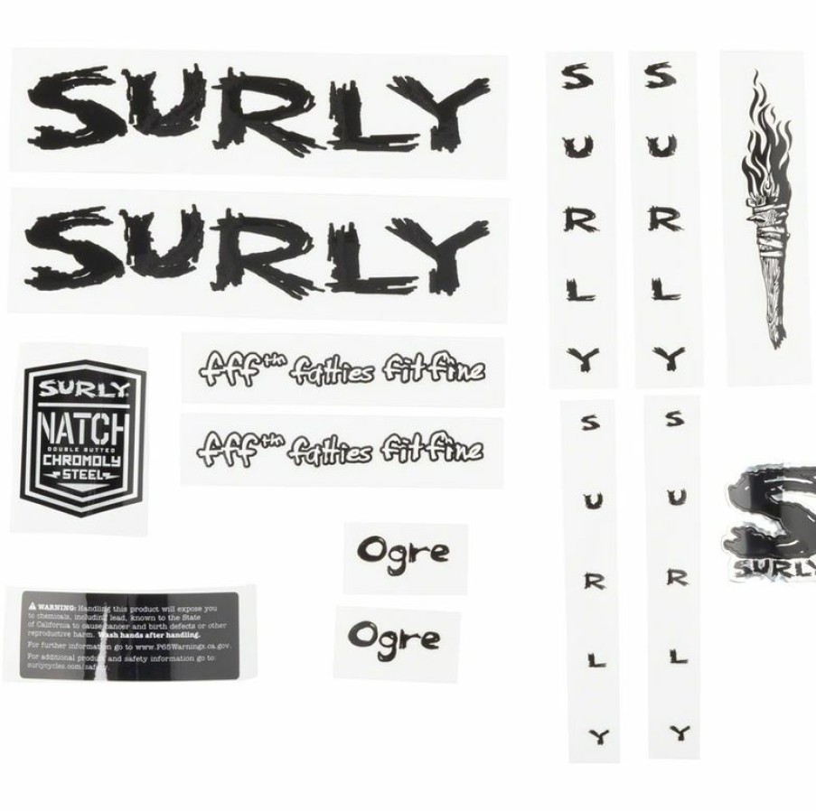 Accessories * | Gift Selection Surly Ogre Frame Decal Set Black, With Torch