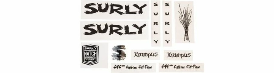 Accessories * | Fashionable Surly Krampus Decal Set Metallic Black