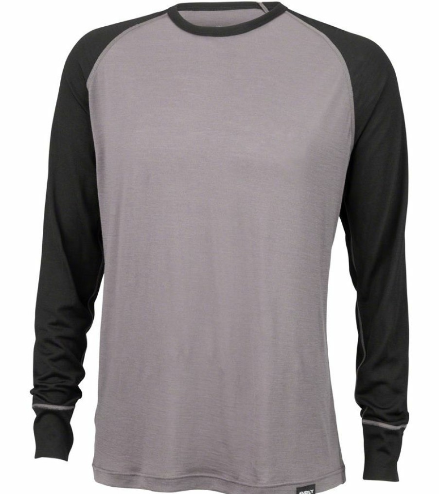 Apparel * | Excellent Quality Surly Merino Raglan T-Shirt Gray/Black Lg