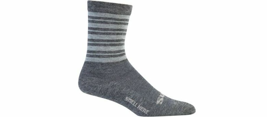 Apparel * | Best Quality Surly Stripey Socks Charcoal, Gravel Gray, Lead Heather, Medium