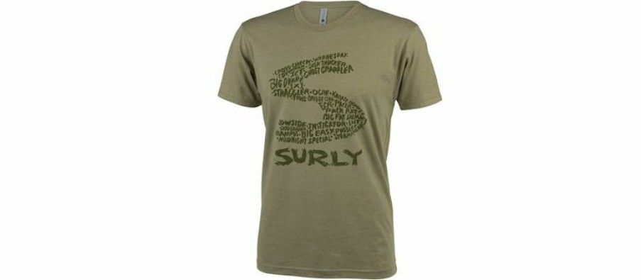 Apparel * | Wholesale Surly Steel Consortium Men'S T-Shirt Light Olive, Large