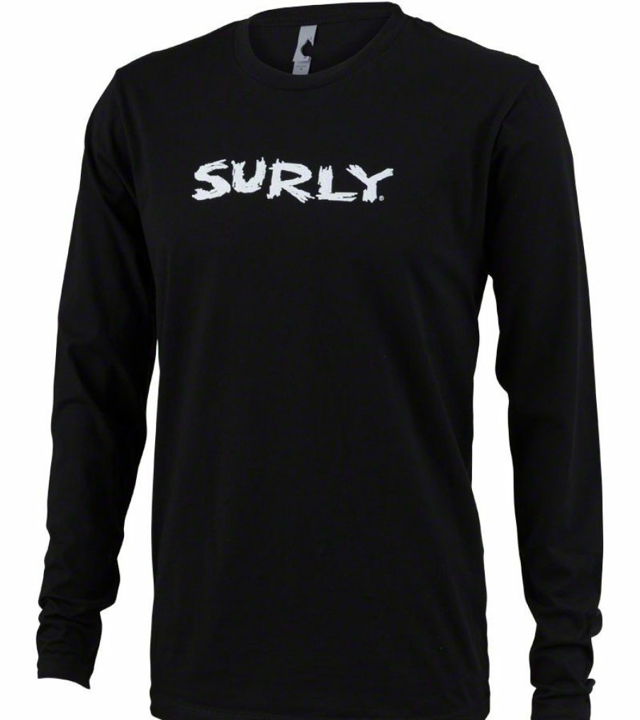 Apparel * | Exclusive Surly Logo Long Sleeve T-Shirt: Black/White 2Xl