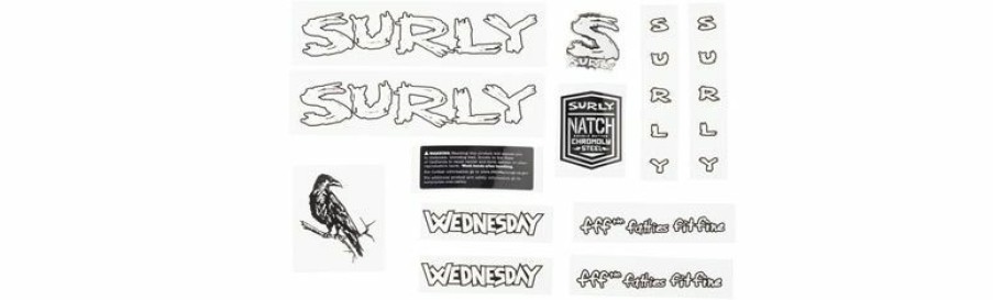 Accessories * | Low Price Surly Wednesday Frame Decal Set White, With Crow