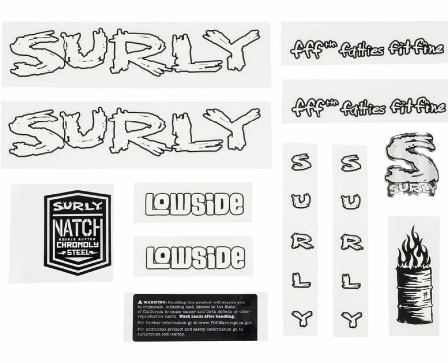 Accessories * | Exclusive Surly Lowside Frame Decal Set White